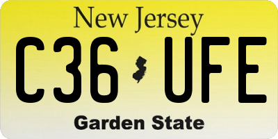 NJ license plate C36UFE