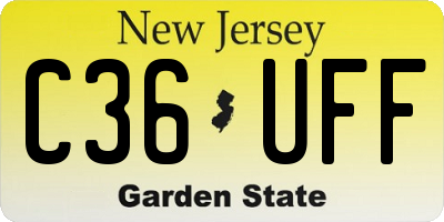 NJ license plate C36UFF