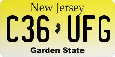 NJ license plate C36UFG