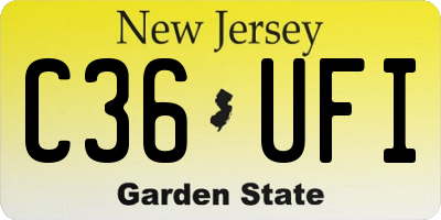 NJ license plate C36UFI