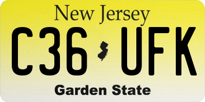 NJ license plate C36UFK