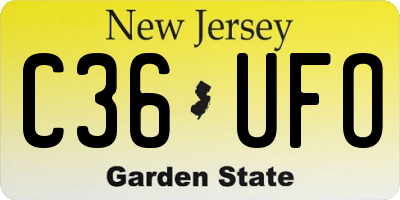 NJ license plate C36UFO
