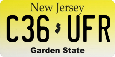 NJ license plate C36UFR