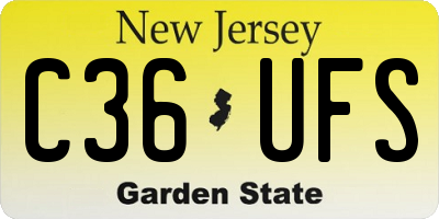 NJ license plate C36UFS