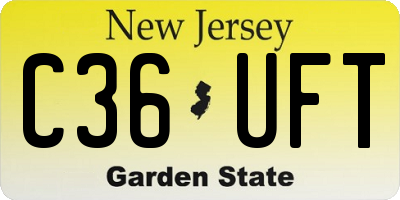 NJ license plate C36UFT