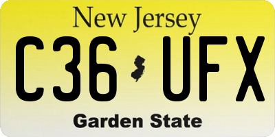 NJ license plate C36UFX