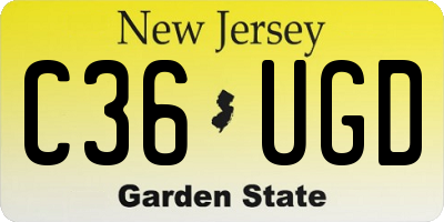 NJ license plate C36UGD