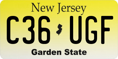 NJ license plate C36UGF