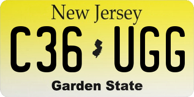 NJ license plate C36UGG