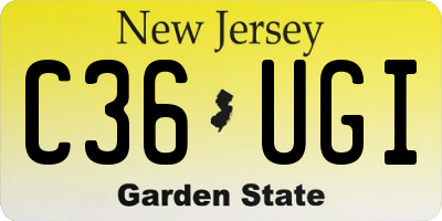 NJ license plate C36UGI