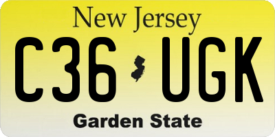 NJ license plate C36UGK