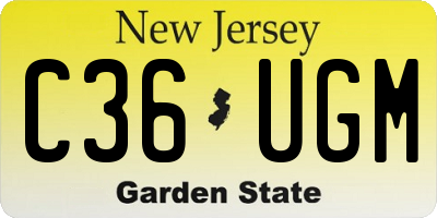 NJ license plate C36UGM
