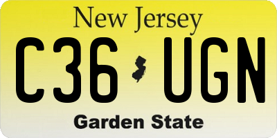 NJ license plate C36UGN