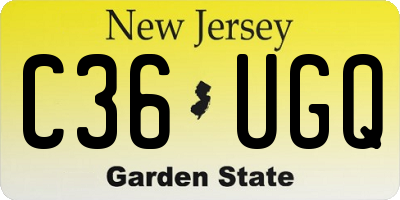 NJ license plate C36UGQ