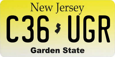 NJ license plate C36UGR