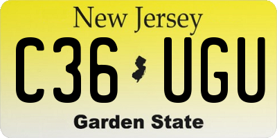 NJ license plate C36UGU