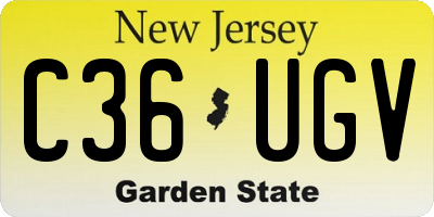 NJ license plate C36UGV