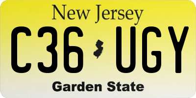 NJ license plate C36UGY