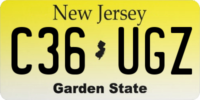 NJ license plate C36UGZ