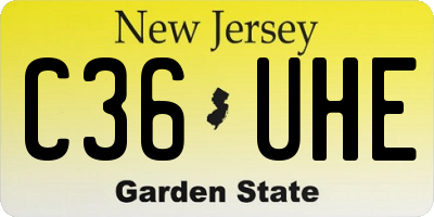 NJ license plate C36UHE