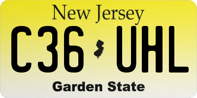 NJ license plate C36UHL