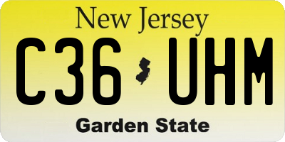 NJ license plate C36UHM