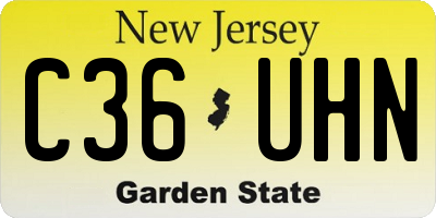 NJ license plate C36UHN