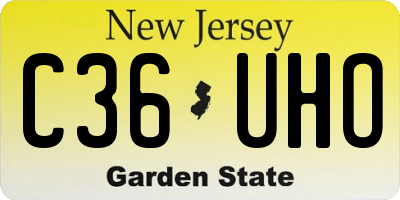 NJ license plate C36UHO
