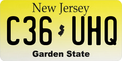 NJ license plate C36UHQ