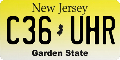 NJ license plate C36UHR