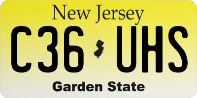 NJ license plate C36UHS