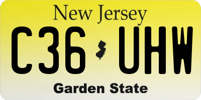 NJ license plate C36UHW