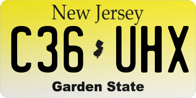 NJ license plate C36UHX