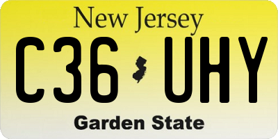 NJ license plate C36UHY