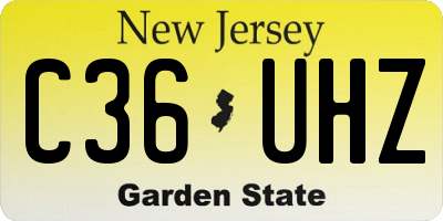 NJ license plate C36UHZ
