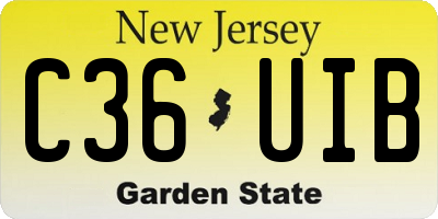 NJ license plate C36UIB
