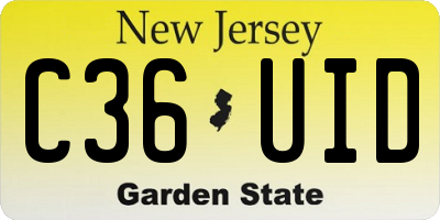NJ license plate C36UID