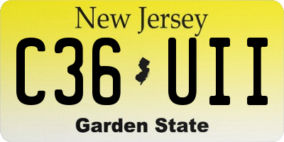 NJ license plate C36UII