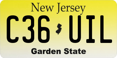 NJ license plate C36UIL