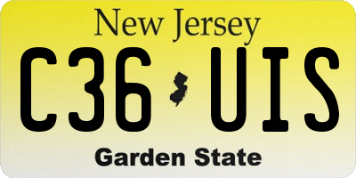 NJ license plate C36UIS
