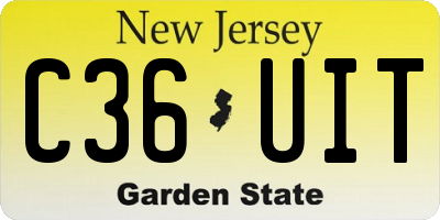 NJ license plate C36UIT