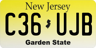 NJ license plate C36UJB