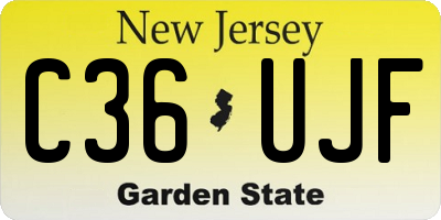 NJ license plate C36UJF