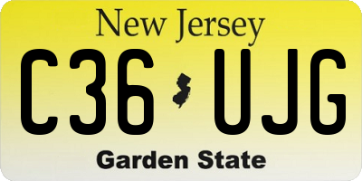 NJ license plate C36UJG