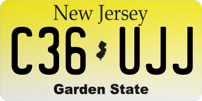 NJ license plate C36UJJ