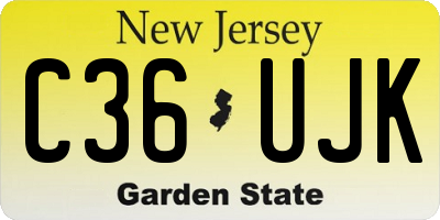 NJ license plate C36UJK