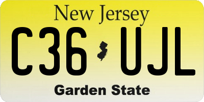 NJ license plate C36UJL