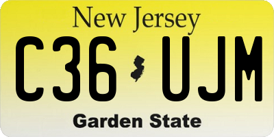 NJ license plate C36UJM