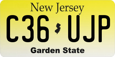 NJ license plate C36UJP