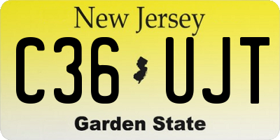 NJ license plate C36UJT